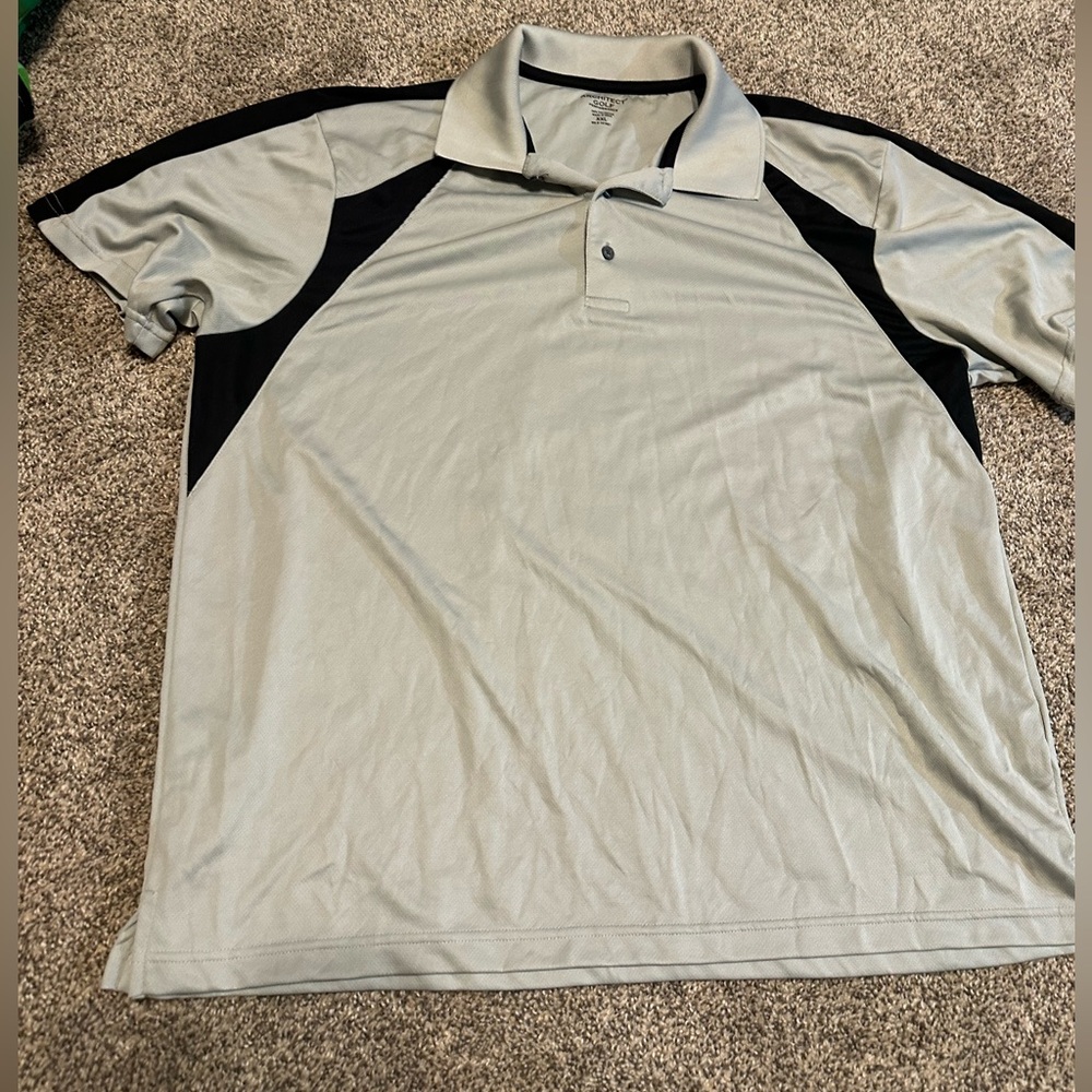 Architect Light Gray and Black Polo Golf Shirt